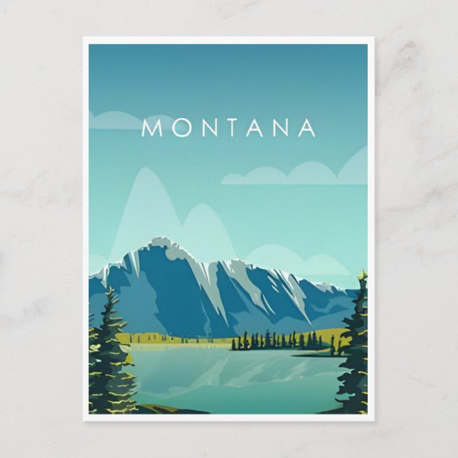 Vintage Reise Glacier Nationalpark Montana Postkarte (Vorderseite)