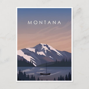 Vintage Reise Glacier Nationalpark Montana Postkarte