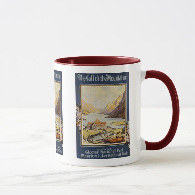 Vintage Reise - Gletscher-Nationalpark Tasse (Rechts)