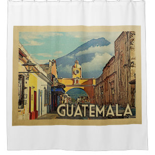 Vintage Reise Guatemalas Duschvorhang