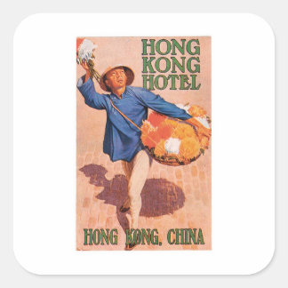 Vintage Reise Hong Kong China Hotel Colorado Quadratischer Aufkleber