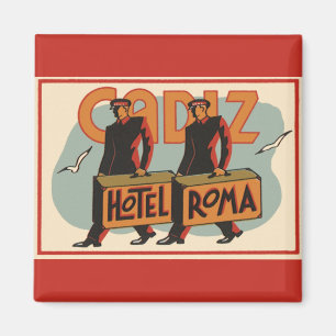 Vintage-Reise-Hoteldiener Hotel Roma, Cadiz, Spani Magnet
