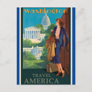Vintage Reise-Illustration Washington DC Postkarte