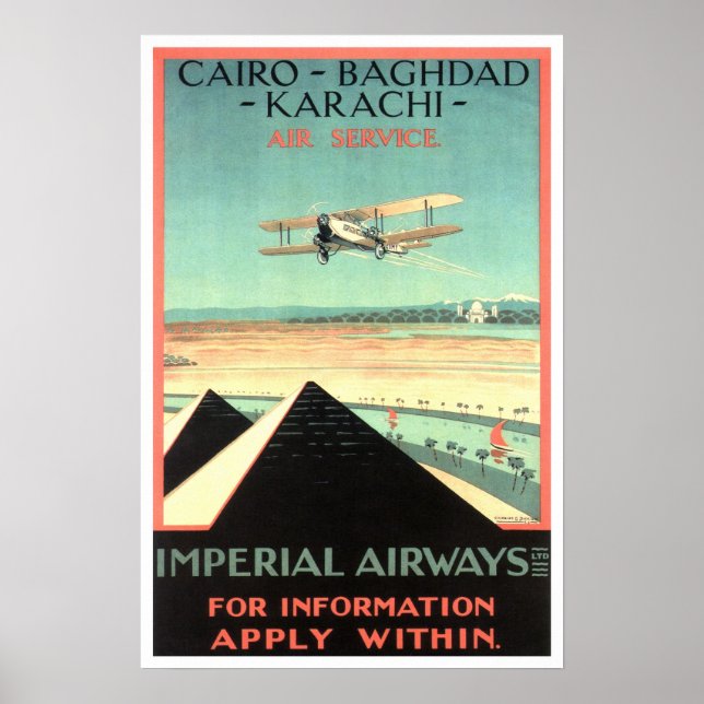 Vintage Reise, Imperial Airways Poster (Vorne)