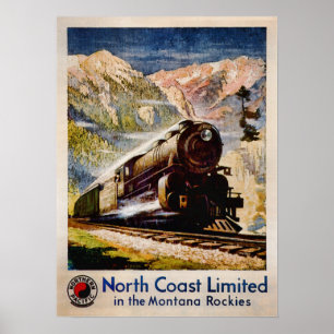 Vintage Reise in Montana Poster