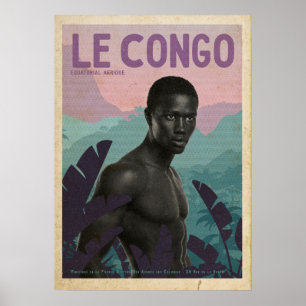 Vintage Reise ins Kongo Poster