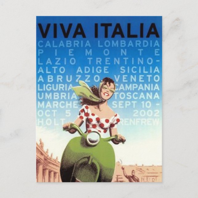 Vintage Reise Italien - Postkarte (Vorderseite)