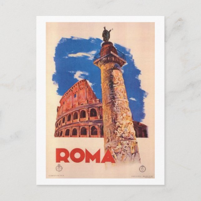 Vintage Reise Italien, Rom - Postkarte (Vorderseite)