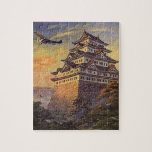 Vintage Reise Japan, Japanisches Pagoda Flugzeug Puzzle