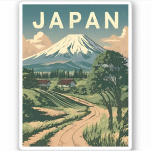 Vintage Reise Japan Mount Fuji Retro Landschaftlic Aufkleber