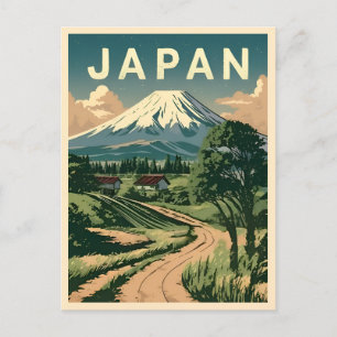 Vintage Reise Japan Mount Fuji Retro Landschaftlic Postkarte
