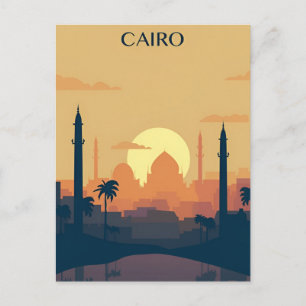 Vintage Reise Kairo Ägypten Pyramiden & Sphinx Giz Postkarte