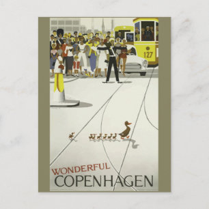 Vintage-Reise Kopenhagen Dänemark Postkarte