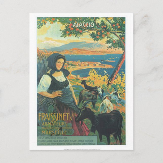 Vintage Reise Korsika, Ajaccio - Postkarte (Vorderseite)