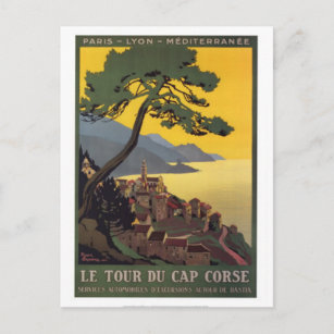 Vintage Reise Korsika - Postkarte