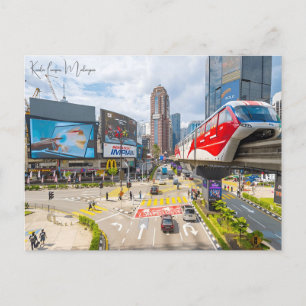 Vintage Reise Kuala Lumpur Malaysia Wolkenkratzer Postkarte