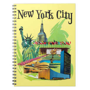 Vintage-Reise-Kunst New York City Freiheitsstatue Notizblock