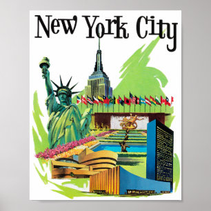 Vintage-Reise-Kunst New York City Freiheitsstatue Poster