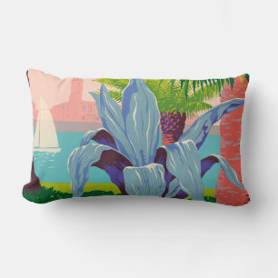 Vintage-Reise-Kunstillustration Puerto Rico Lendenkissen
