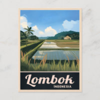 Vintage Reise Lombok Indonesien Landschaft