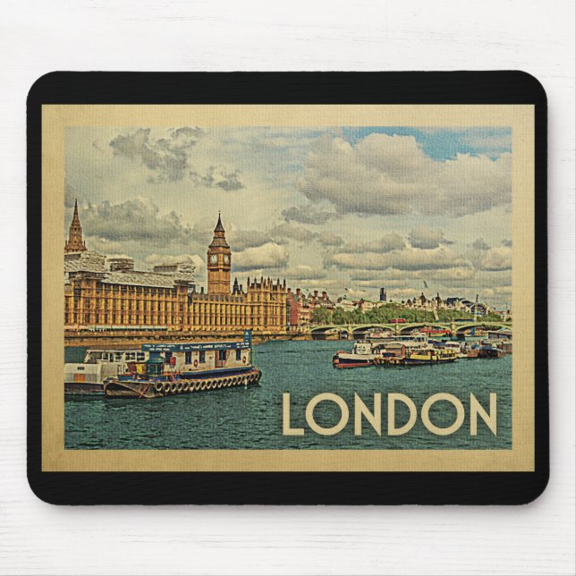 Vintage Reise Londons England Mousepad (Vorne)