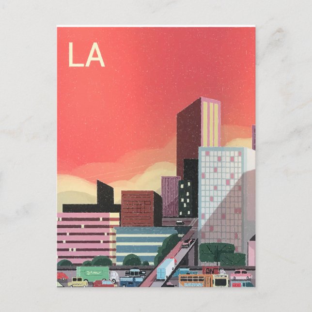 Vintage Reise Los Angeles Postkarte (Vorderseite)