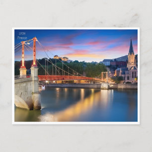 Vintage Reise Lyon Frankreich Tourismus Retro Postkarte