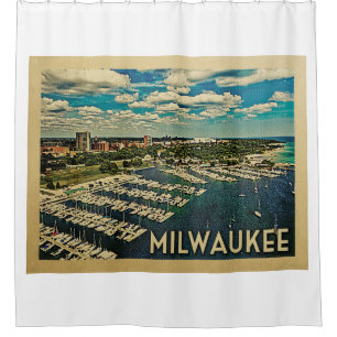 Vintage Reise Milwaukee Wisconsin Duschvorhang