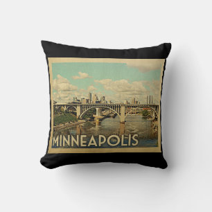 Vintage Reise Minneapolis Minnesota Kissen