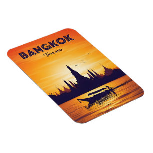 Vintage Reise nach Bangkok Magnet
