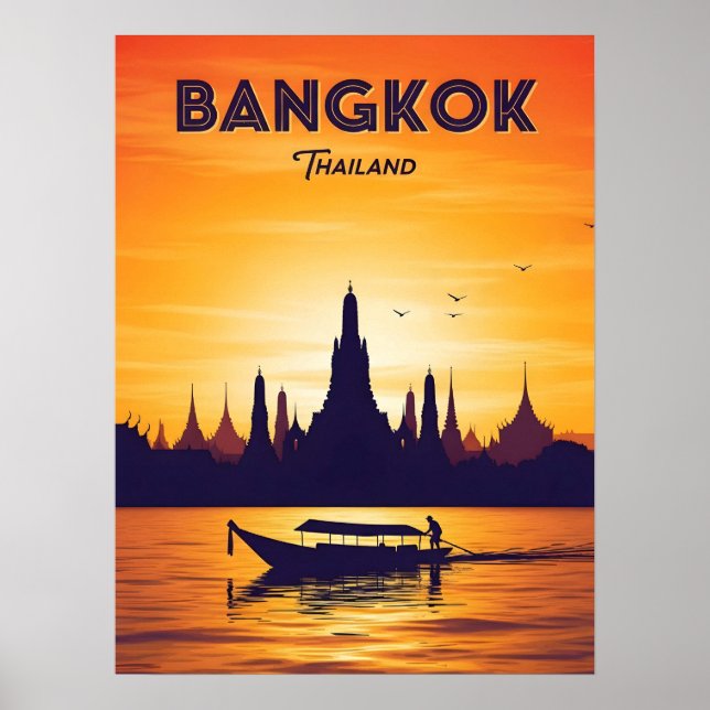 Vintage Reise nach Bangkok Poster (Vorne)