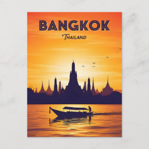 Vintage Reise nach Bangkok Postkarte