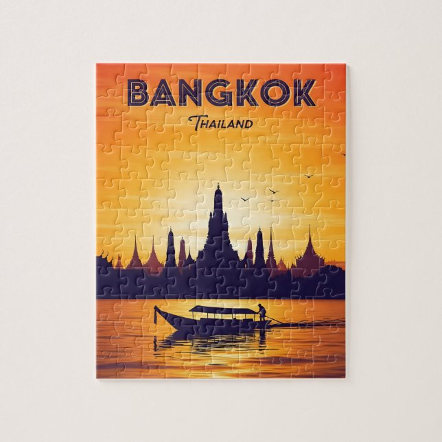Vintage Reise nach Bangkok Puzzle (Vertikal)