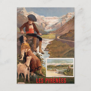 Vintage Reise nach Frankreich Postkarte