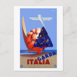 Vintage-Reise nach Garda Italia Postkarte
