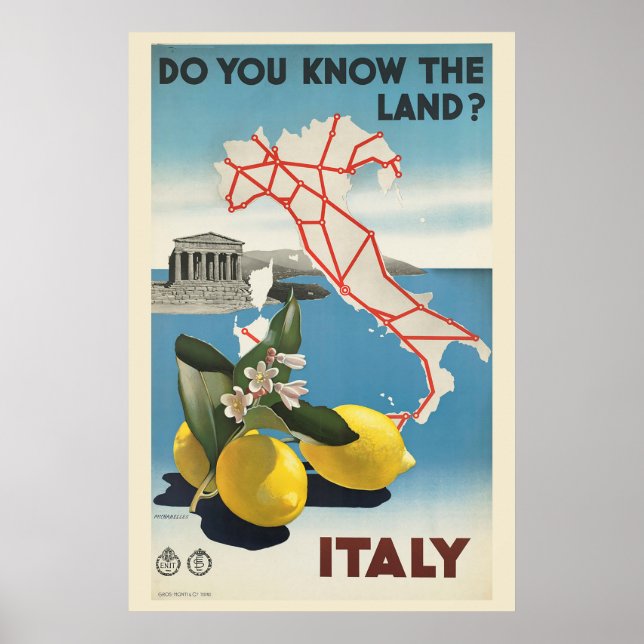 Vintage Reise nach Italien Poster (Vorne)