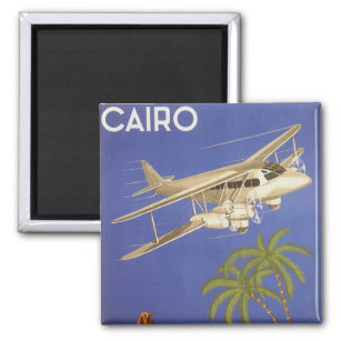 Vintage Reise nach Kairo, Ägypten, Flugzeug von Bi Magnet