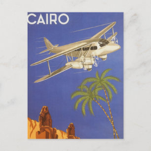 Vintage Reise nach Kairo, Ägypten, Flugzeug von Bi Postkarte