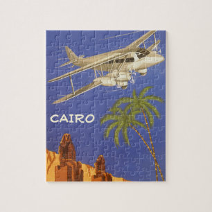 Vintage Reise nach Kairo, Ägypten, Flugzeug von Bi Puzzle
