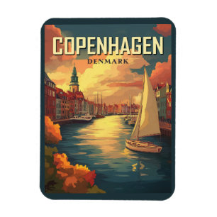 Vintage Reise nach Kopenhagen Magnet