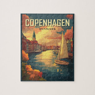 Vintage Reise nach Kopenhagen Puzzle