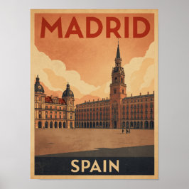 Vintage Reise nach Madrid Poster