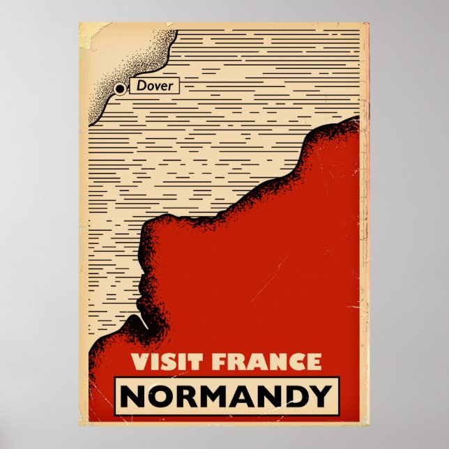 Vintage Reise nach Normandie, Frankreich Poster (Vorne)