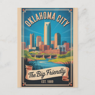 Vintage Reise nach Oklahoma City Feiertagspostkarte