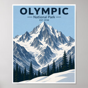 Vintage Reise Olympic National Park Poster