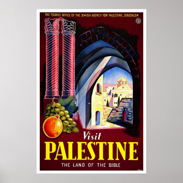 Vintage Reise, Palästina Poster (Vorne)