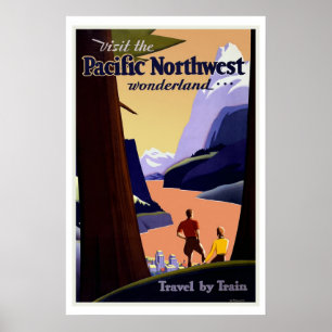Vintage Reise pazifisches Nordwestmärchenland US Poster