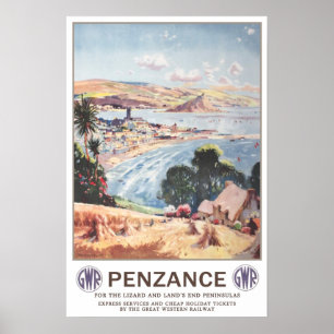 Vintage Reise, Penzance. Poster