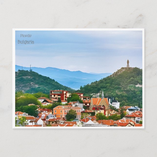 Vintage Reise plovdiv bulgaria CITY Bulgarie Postkarte (Vorderseite)