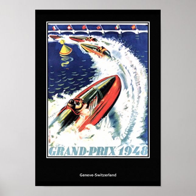 Vintage Reise Poster Speed Boat Race (Vorne)